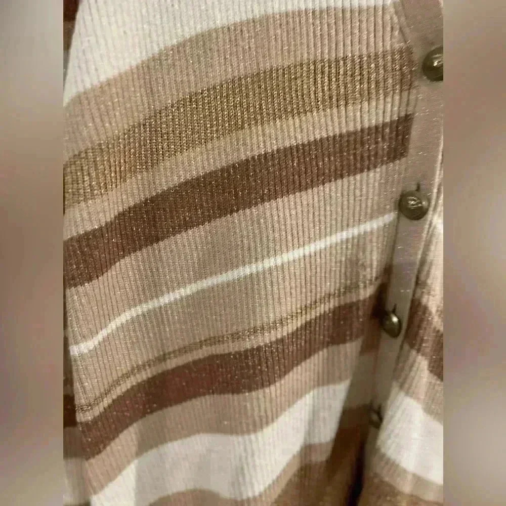 Sparkling Multiple Colors Stripe Cardigan Sweater… - image 2